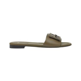 Flip-Flops aus grünem Leder