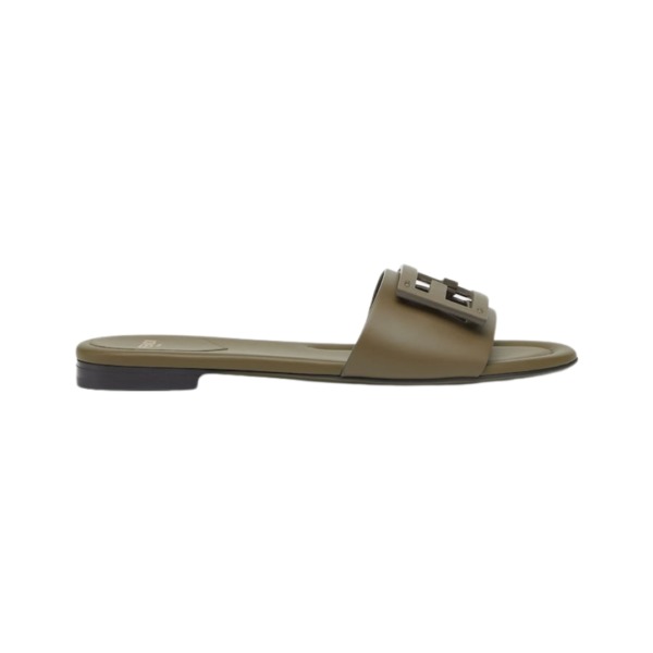 Flip-Flops aus grünem Leder