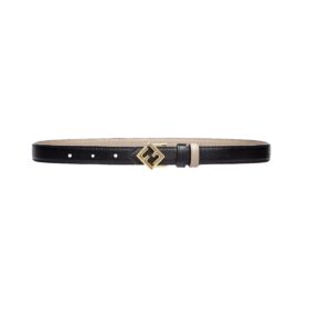 Beidseitiger Leder Gürtel in Schwarz und Beige 2cm