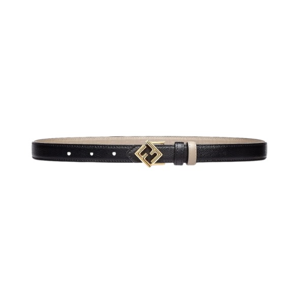 Beidseitiger Leder Gürtel in Schwarz und Beige 2cm