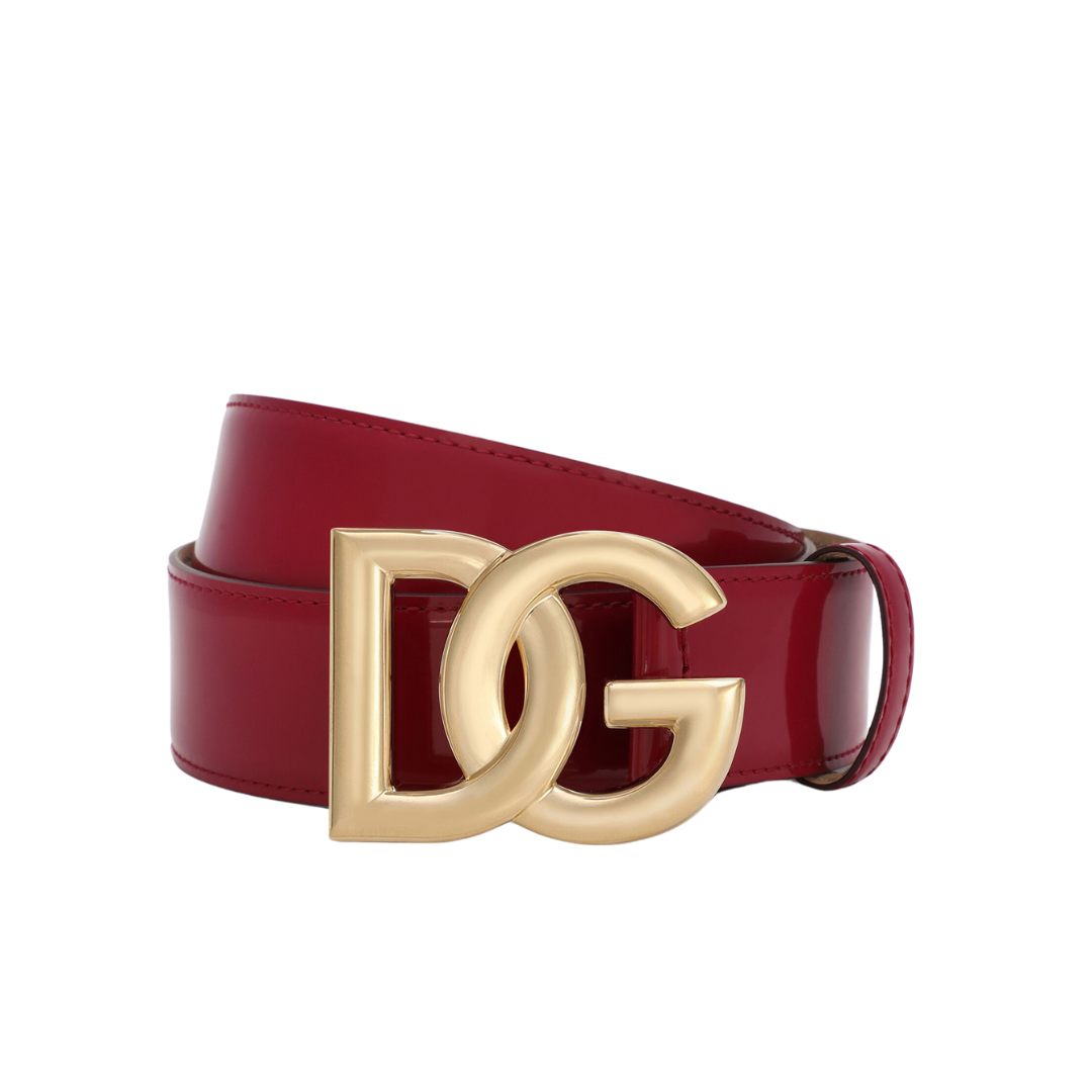 Polierter Kalbsleder-Gürtel mit DG-Logo 2.5cm