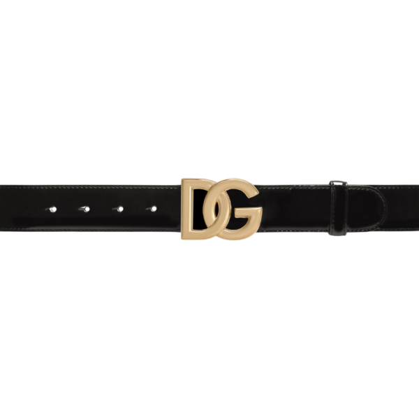 Lackleder-Gürtel mit DG-Logo 4cm