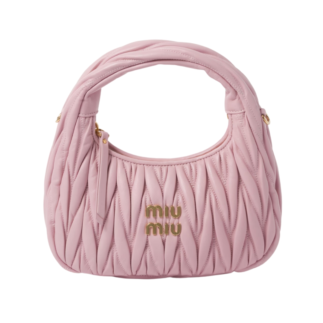 Alabasterrosa-Nappa-Leder-Hobo 20cm