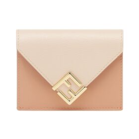 Brieftasche aus rosa Leder 8cm