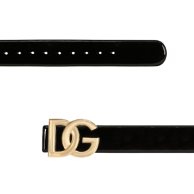 Lackleder-Gürtel mit DG-Logo 4cm