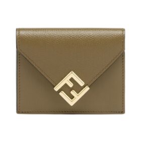 Brieftasche aus grünem Leder 8cm