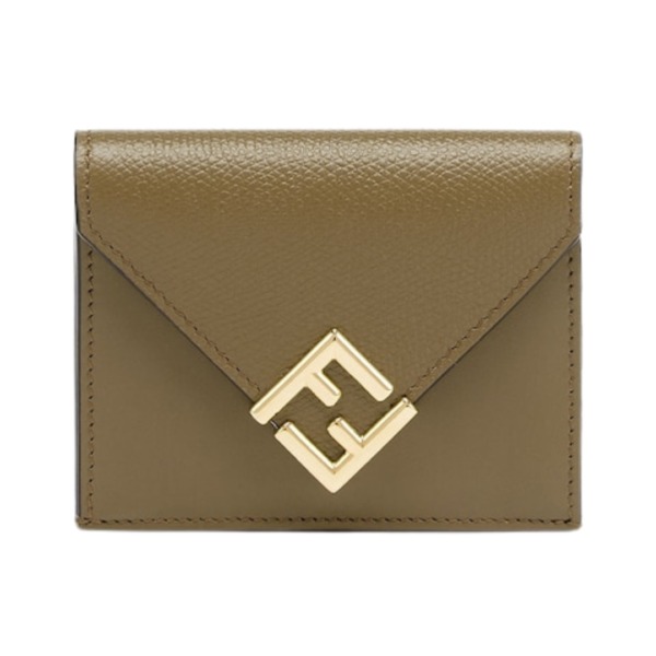 Brieftasche aus grünem Leder 8cm