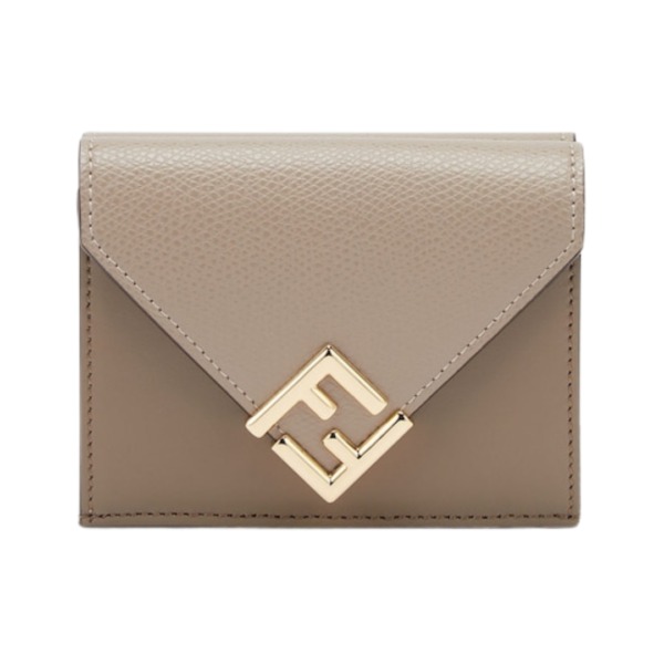 Brieftasche aus zweifarbigem Leder in Grau und grau-brauner Farbe 8cm