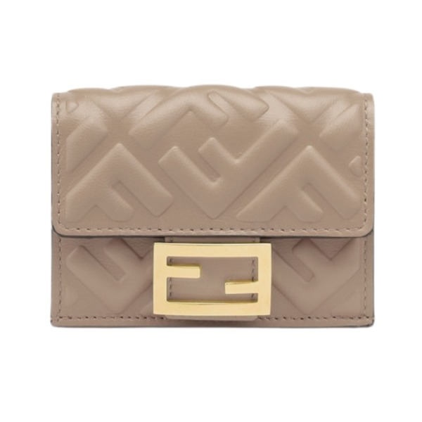 Brieftasche aus graubraunem Nappaleder 7.5cm
