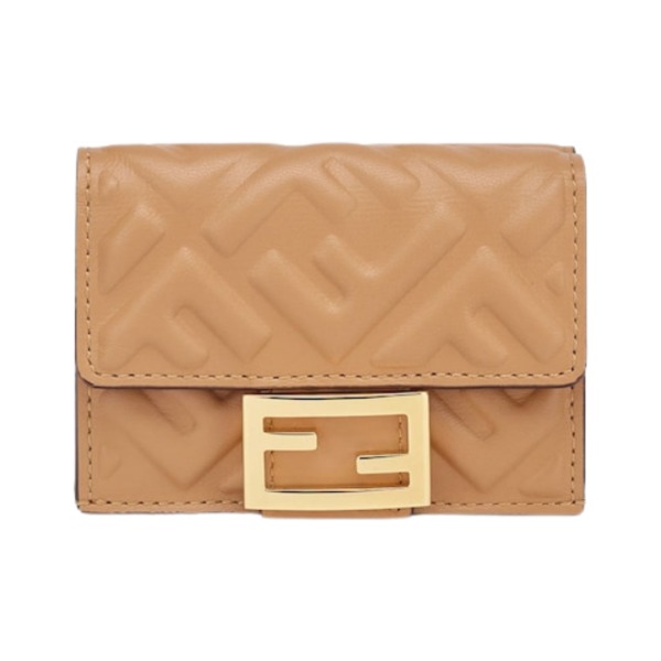Brieftasche aus beigem Nappaleder 7.5cm