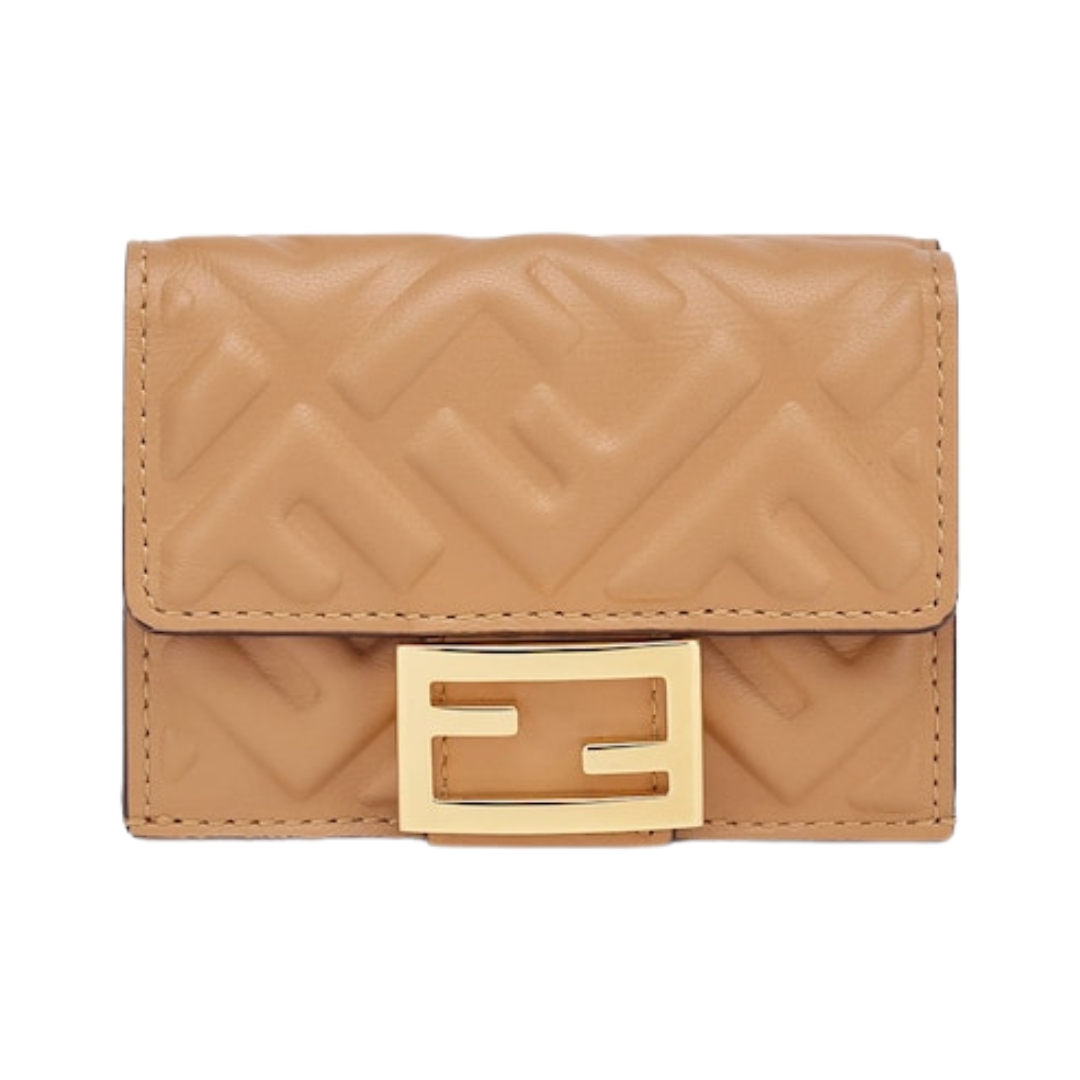 Brieftasche aus beigem Nappaleder 7.5cm
