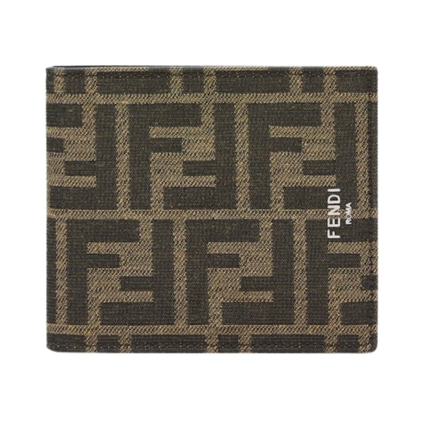 Brieftasche aus Jacquard mit FF-Muster 9.6cm