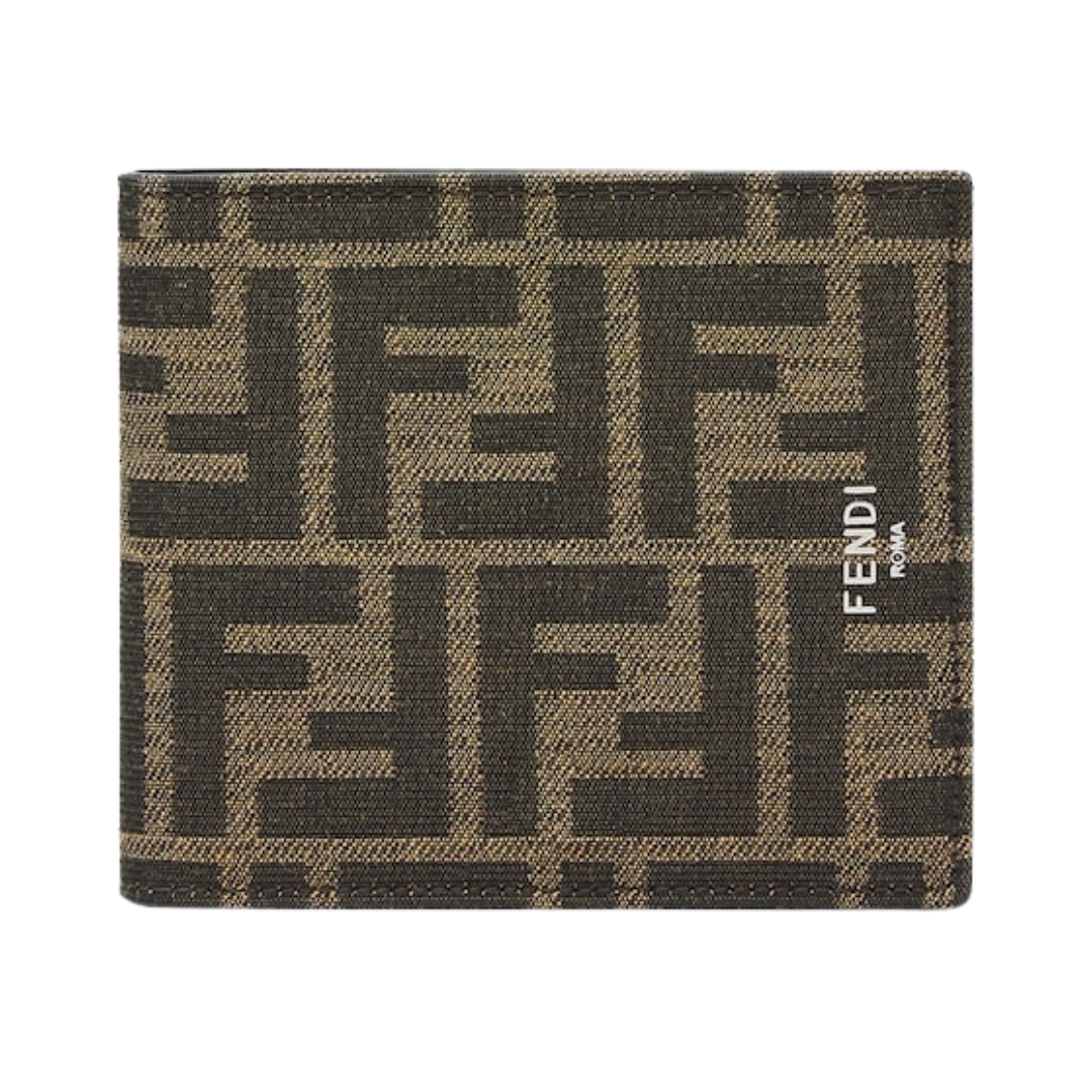 Brieftasche aus Jacquard mit FF-Muster 9.6cm