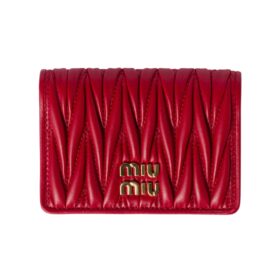 Nappa-Leder-Kartenetui Rot  8cm
