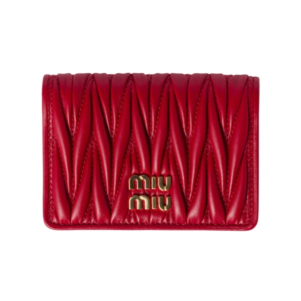 Nappa-Leder-Kartenetui Rot  8cm