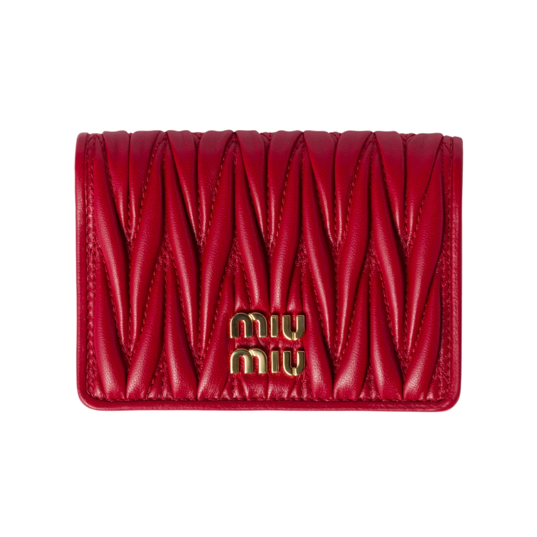 Nappa-Leder-Kartenetui Rot  8cm