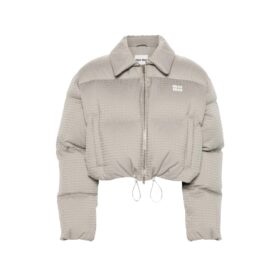 Jacquard Daunenjacke Beige