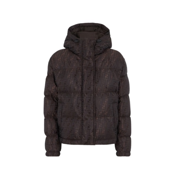 Daunenjacke Schwarz/Braun