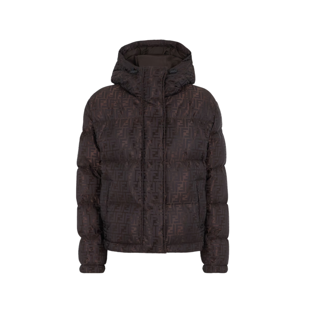 Daunenjacke Schwarz/Braun