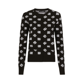Viskose-Cardigan mit Jacquard-DG-Logo