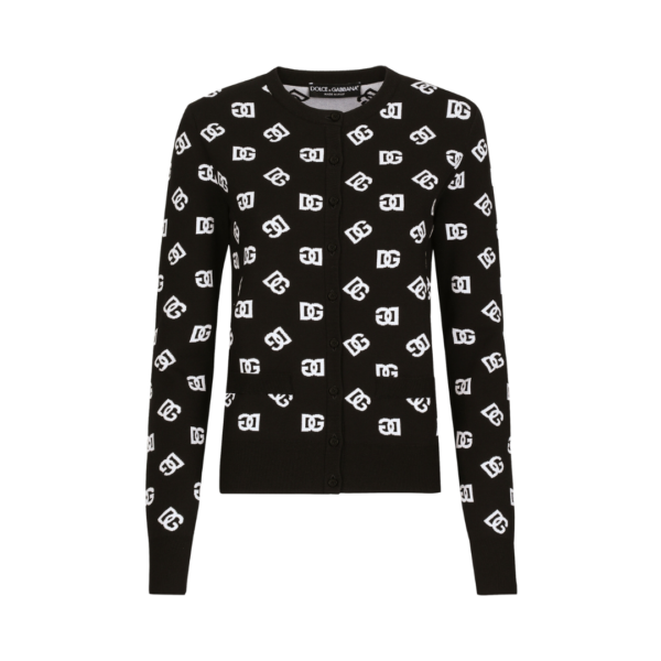 Viskose-Cardigan mit Jacquard-DG-Logo