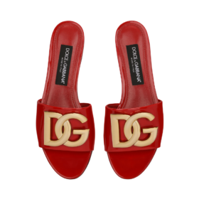 Polierte Kalbsleder-Slipper mit DG-Logo