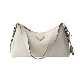 Aimée mittelgroße Lederhandtasche in Weiß 18cm