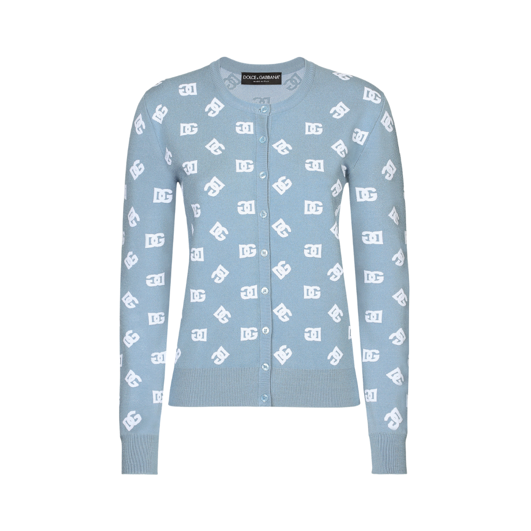 Viskose-Cardigan mit Jacquard-DG-Logo