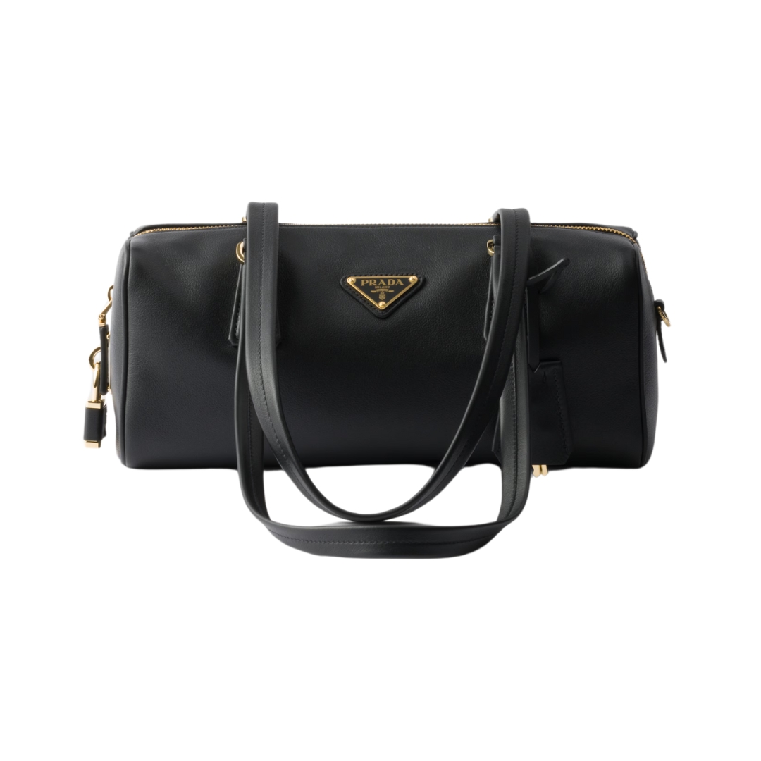 Mittelgroße Lederhandtasche mit Griff 12.5cm