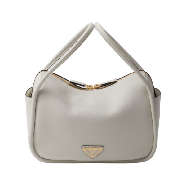 Lederhandtasche in Weiß 18cm