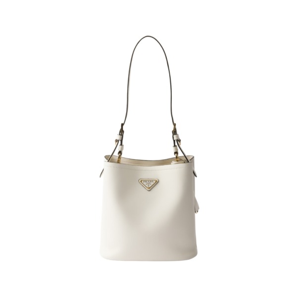 Mittelgroße Ledertasche in Weiß 22.5cm