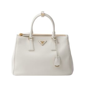 Große Galleria Ledertasche in Weiß 22.5cm