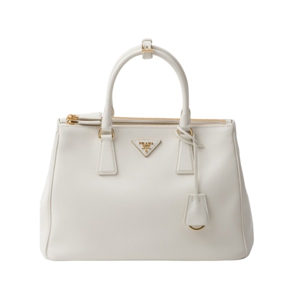 Große Galleria Ledertasche in Weiß 22.5cm