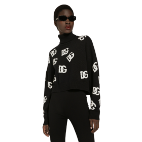 Gekürzter Wollpullover mit DG-Logo-Einlage