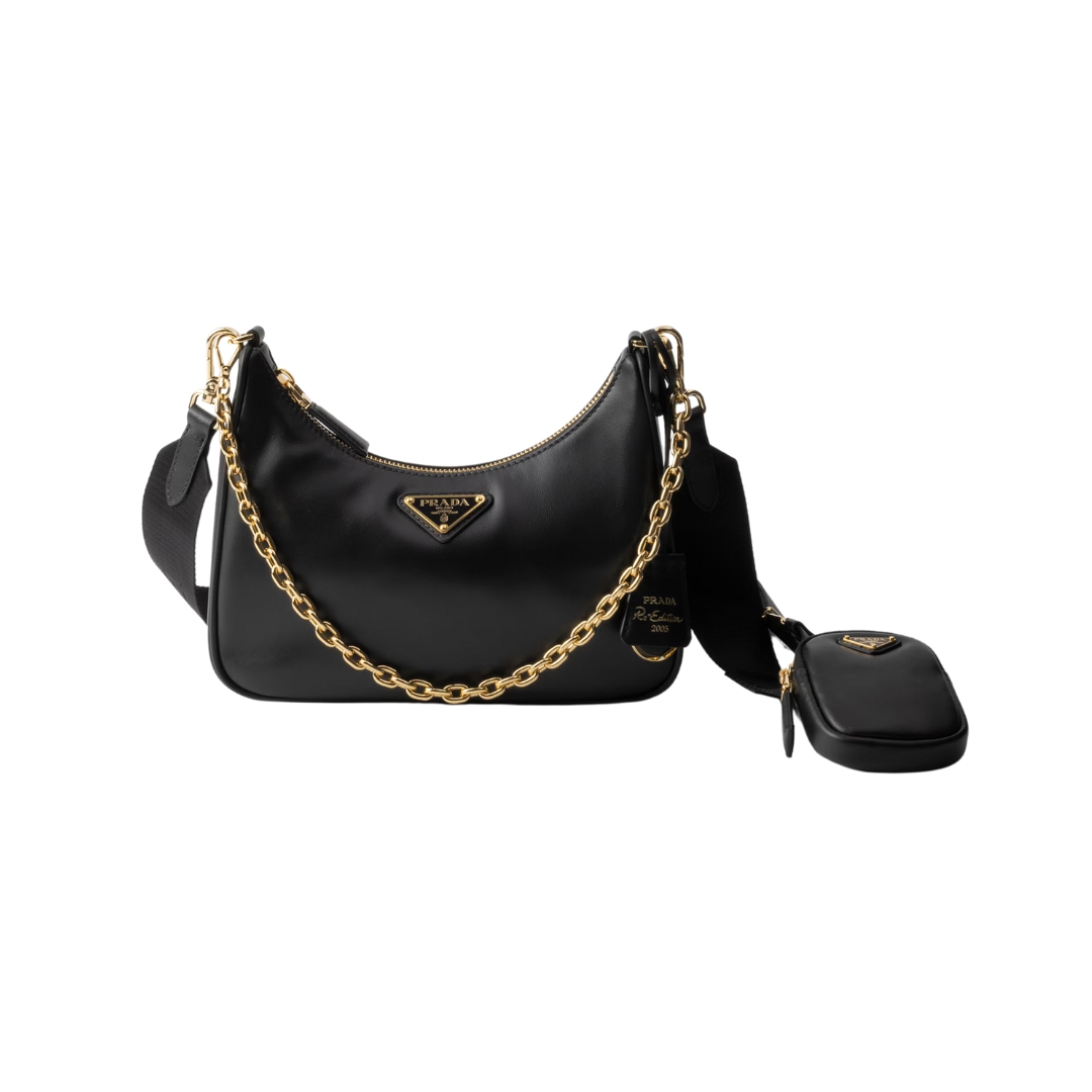 Re-Edition 2005 Ledertasche in Schwarz 18cm
