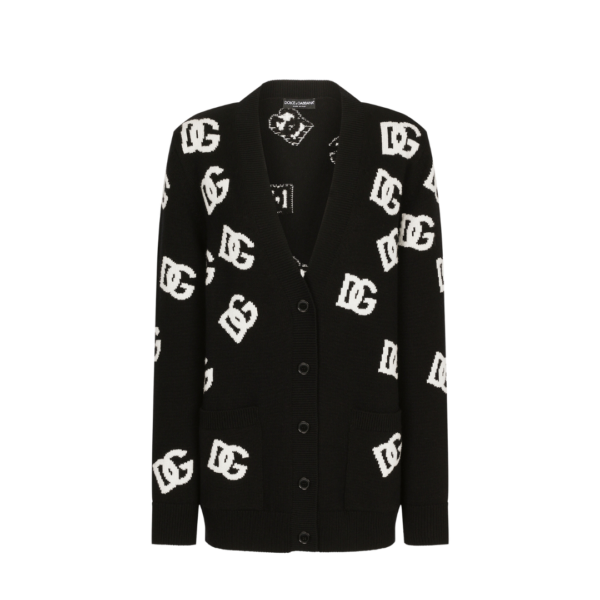 Kaschmir-Cardigan mit DG-Logo-Einlage