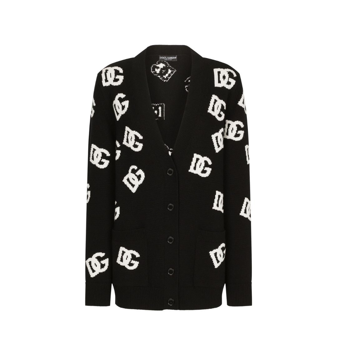 Kaschmir-Cardigan mit DG-Logo-Einlage
