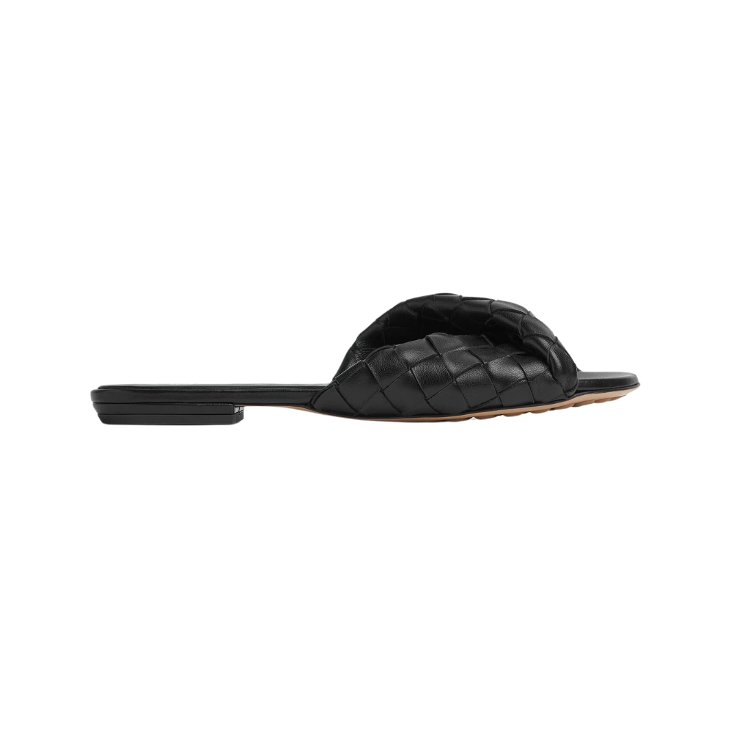 Flache Pantolette schwarz