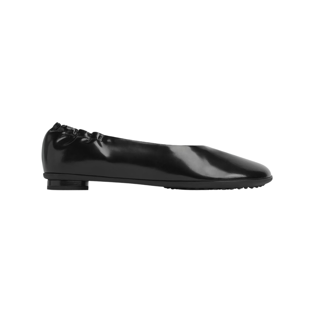 Leder-Ballerinas Schwarz