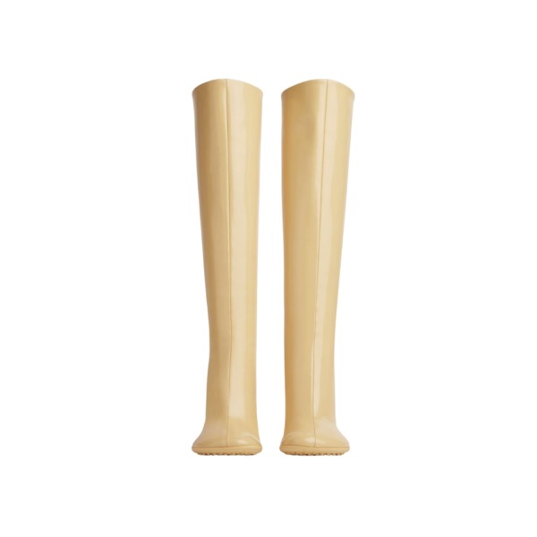 Leder-Kniestiefel mit Gummisohle 9cm
