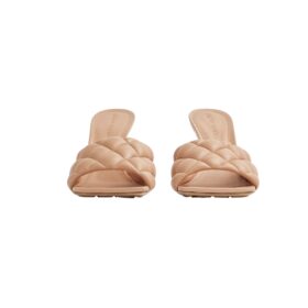 Gepolsterte Leder-Pantolette in Cipria 9cm