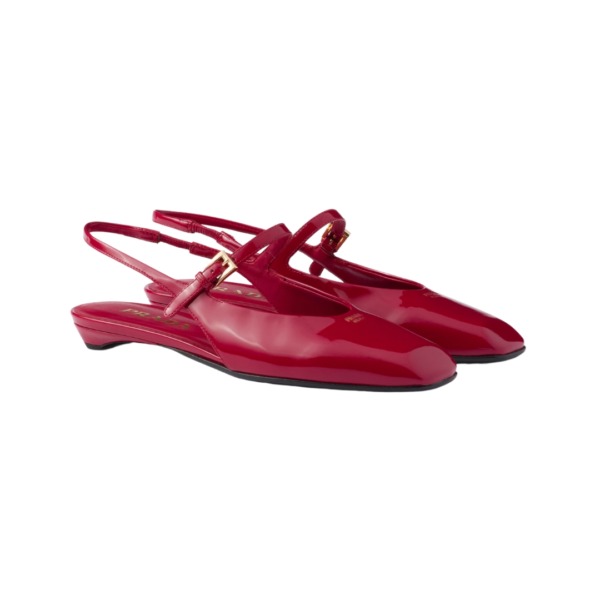 Slingback-Ballerinas Kirschrot 1.5cm