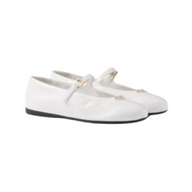 Naplak Lackleder-Ballerinas Weiß