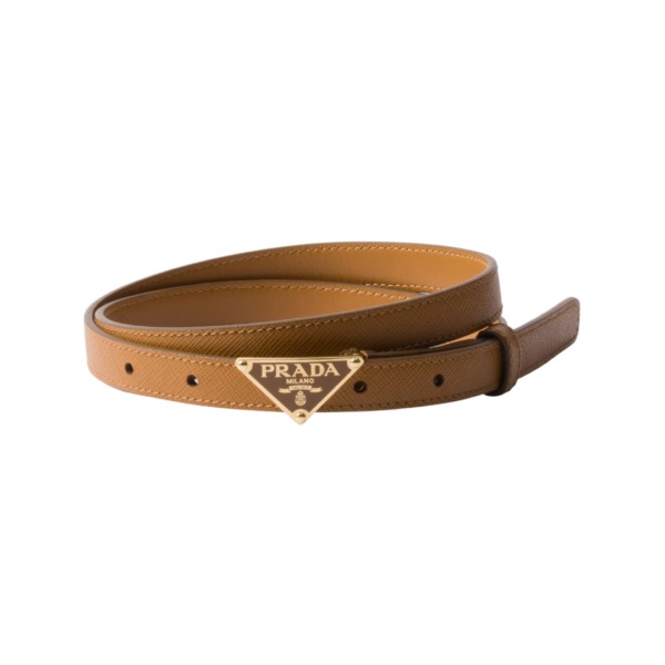 Saffiano-Ledergürtel Karamell 1.5cm