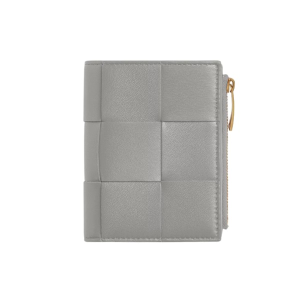 Intreccio zweifarbige Nappa-Leder-Geldbörse in Sterling 9cm
