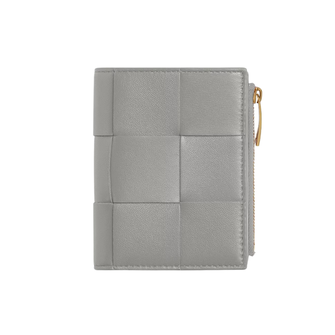 Intreccio zweifarbige Nappa-Leder-Geldbörse in Sterling 11.5cm