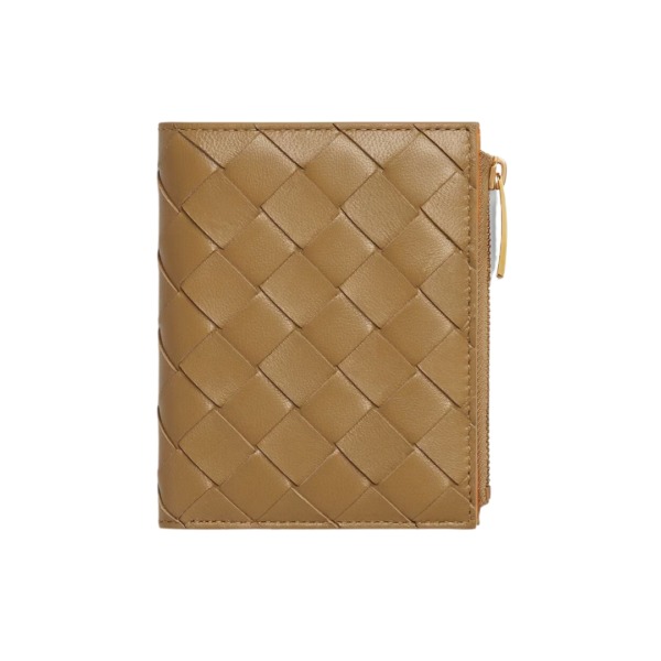 Leder-Geldbörse in Dunkle Praline 11.5cm