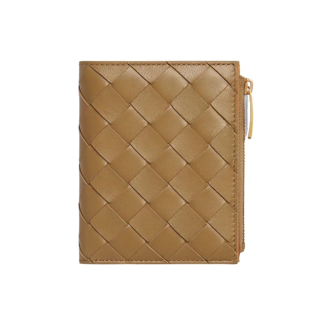 Leder-Geldbörse in Dunkle Praline 11.5cm
