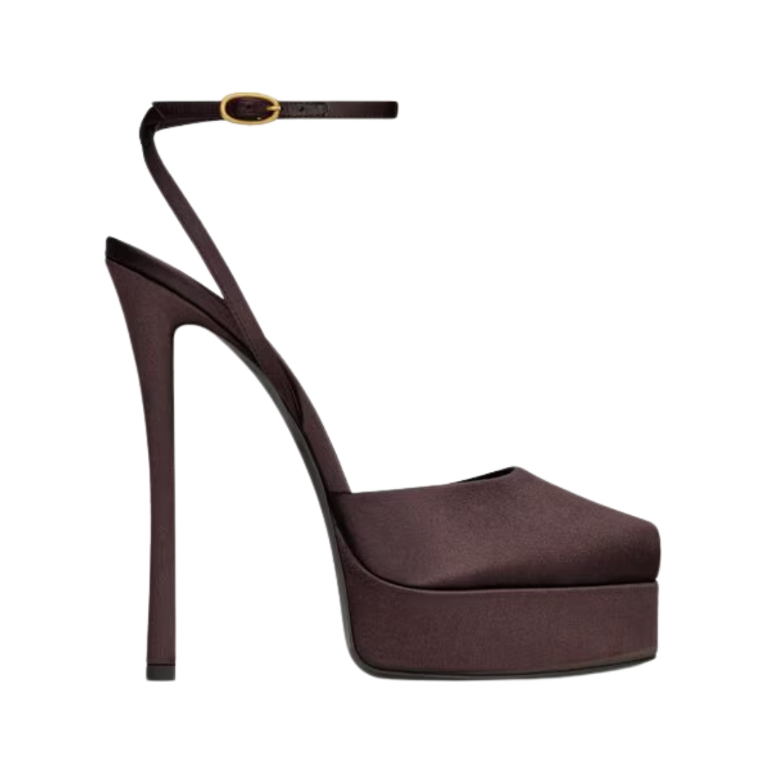 La Scandale Plateausandalen aus Satin-Crêpe 11cm
