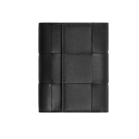 Intreccio Nappa-Geldbörse in Schwarz 9cm
